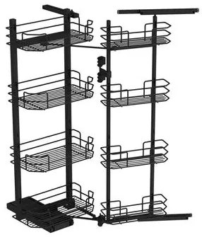 Konyhai fémrács, kamravasalat, 450mm, antracit, csillapított záródás, 8 kosár SIGE, Green Line 230B