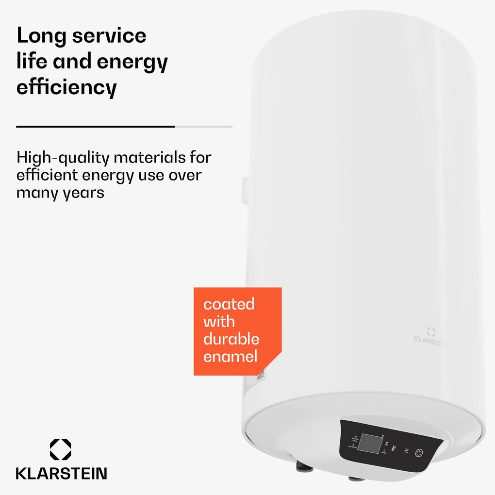 ENDURAHEAT SMART 50, meleg víz tároló, 50 liter, 75°C. 1500 W, 3 méretben fehér