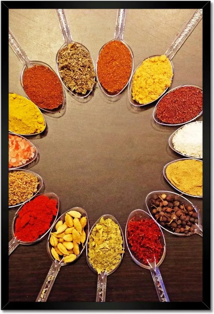 Poszterek keretben 40x60 Fűszerek kanálon MIX