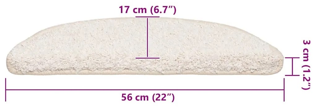 20 db fehér lépcsőszőnyeg 56x17x3 cm