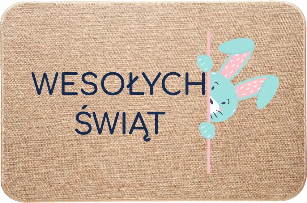 Húsvéti Lábtörlő lenvászonból Húsvéti nyuszi Boldog Karácsonyt