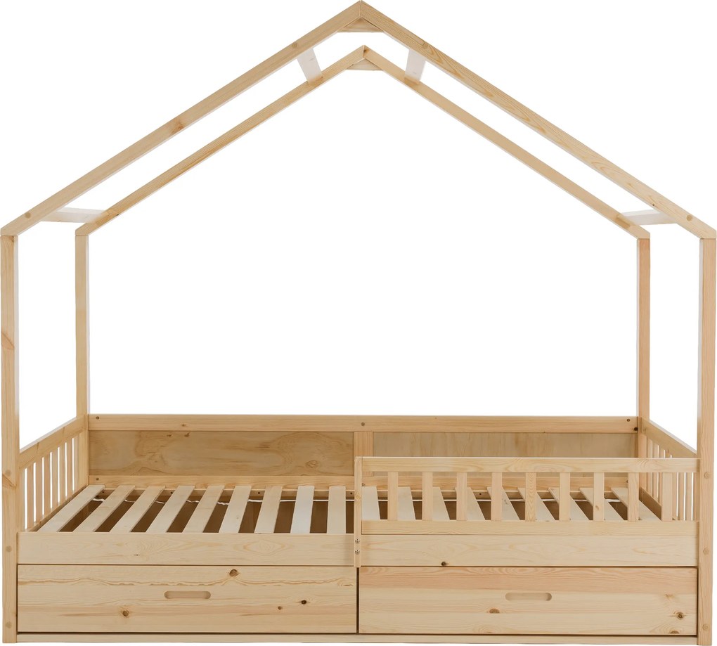 Montessori ágy, 90x200, természetes, tömör, BIANKA