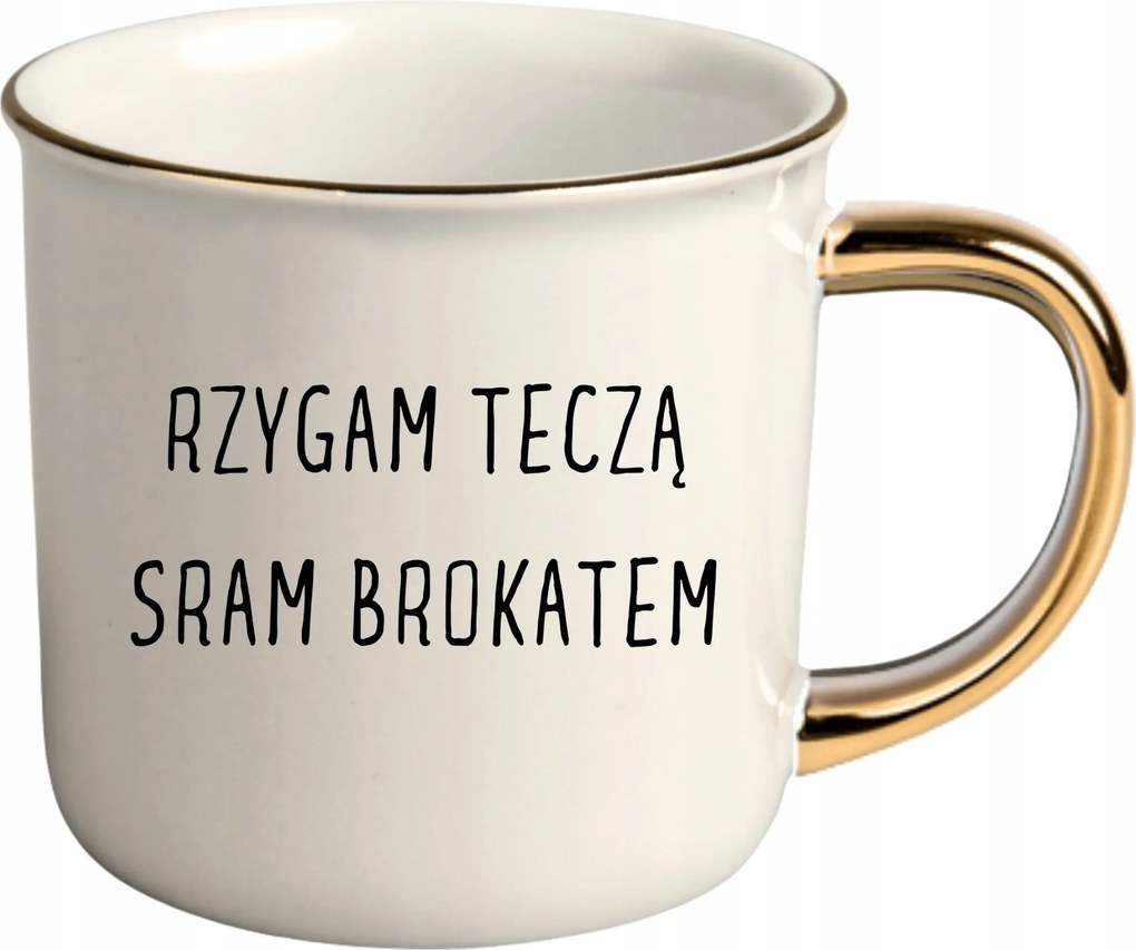 Bögre Fehér Arany Rant Ajándék Vicces Nőnap Szivárvány Hányás