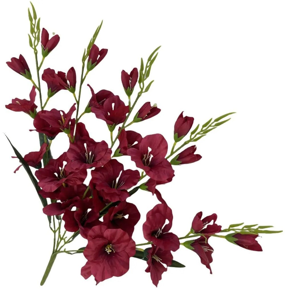 Bordó mű kardvirág csokor 67cm