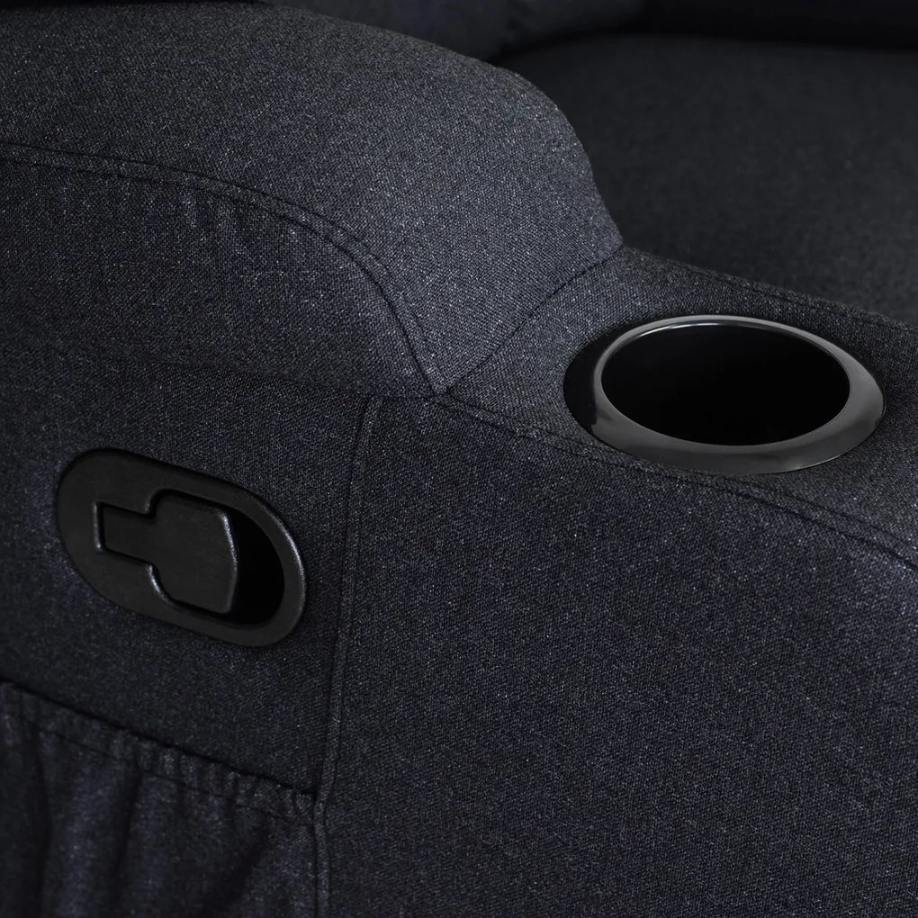 Elektromosan Vezérelhető Masszázsfunkciós Relaxfotel Fekete Szövet Kárpittal. BOX 2