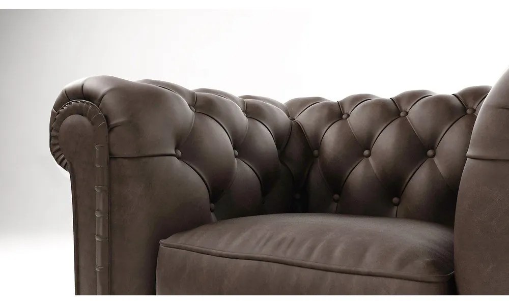 Sötétbarna bársony fotel Cambridge – Ropez