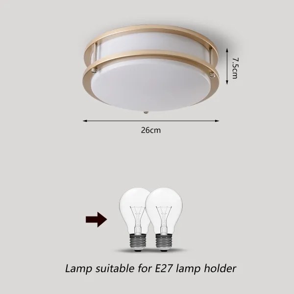Brilagi - ELARO mennyezeti lámpa 2xE27/40W/230V, átmérő 26 cm, arany
