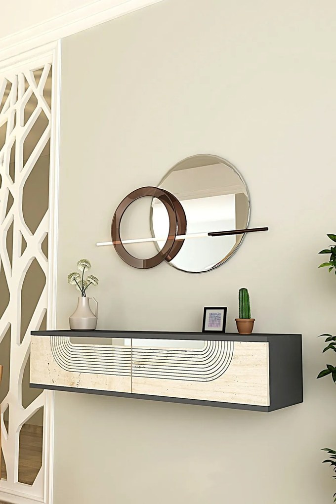 Meyra 120 - Anthracite, Travertine, Silver