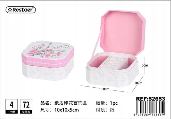 Papír Ékszerdoboz Rózsaszín Mintás