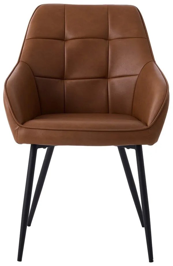 Barna kárpitozott karfás étkezőfotel szett 2 db-os Nolan Square – Unique Furniture