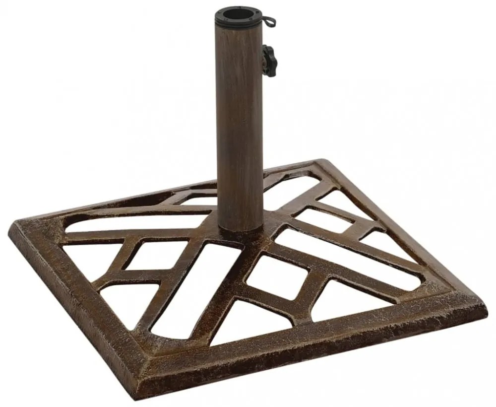 vidaXL bronzszínű öntöttvas napernyőtalp 44 x 44 x 31 cm