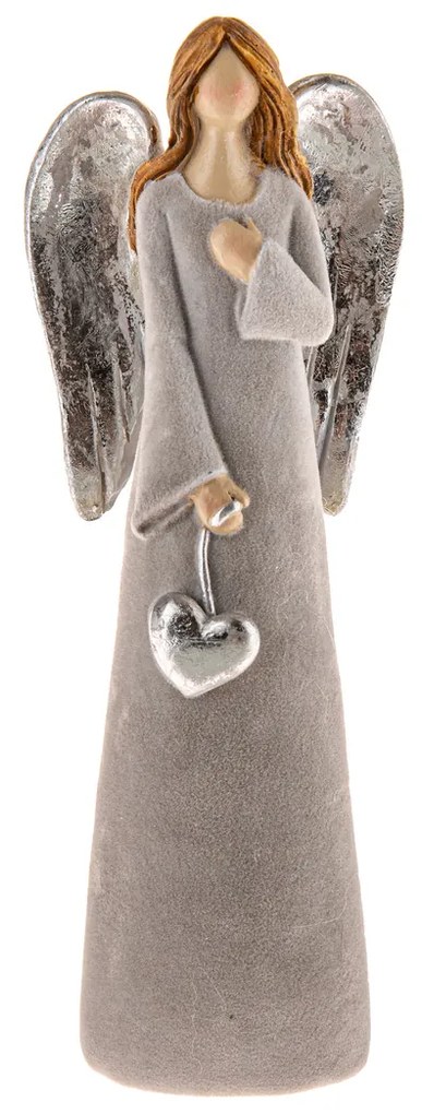 Angyal szívvel 16,5 cm, polirezín