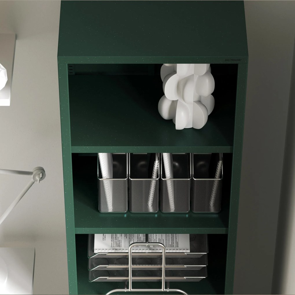 Könyvespolc MARIO, 500 x 1800 x 350 mm, Modern: palack zöld szín