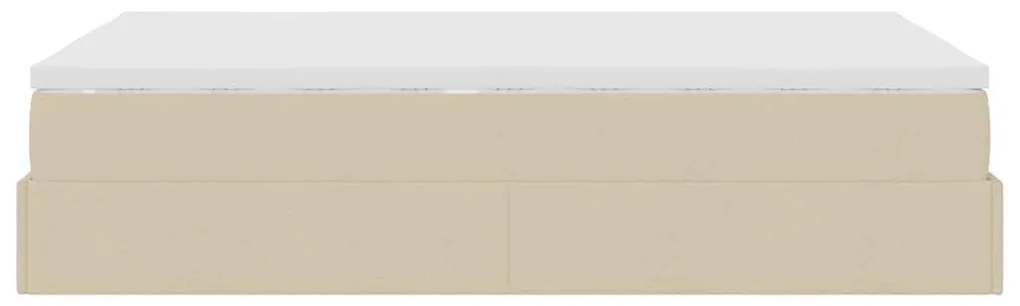 Ottomán ágykeret matraccal krém 120x200cm szövet