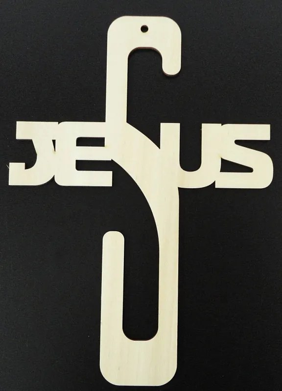 Fa díszkereszt - Jézus, méret - 250x180 mm