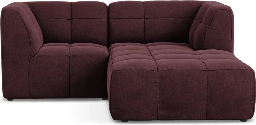 Borvörös bársony sarokkanapé (jobb oldali-heverő résszel) Aloha – Makamii