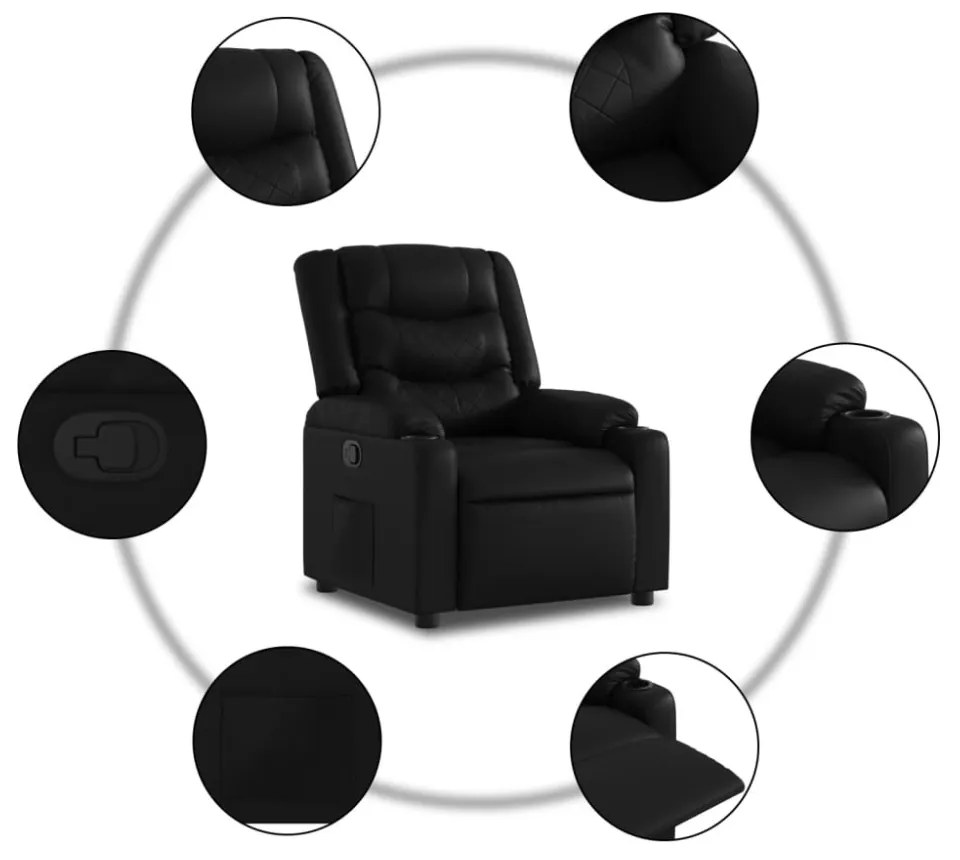 vidaXL fekete műbőr dönthető állófotel