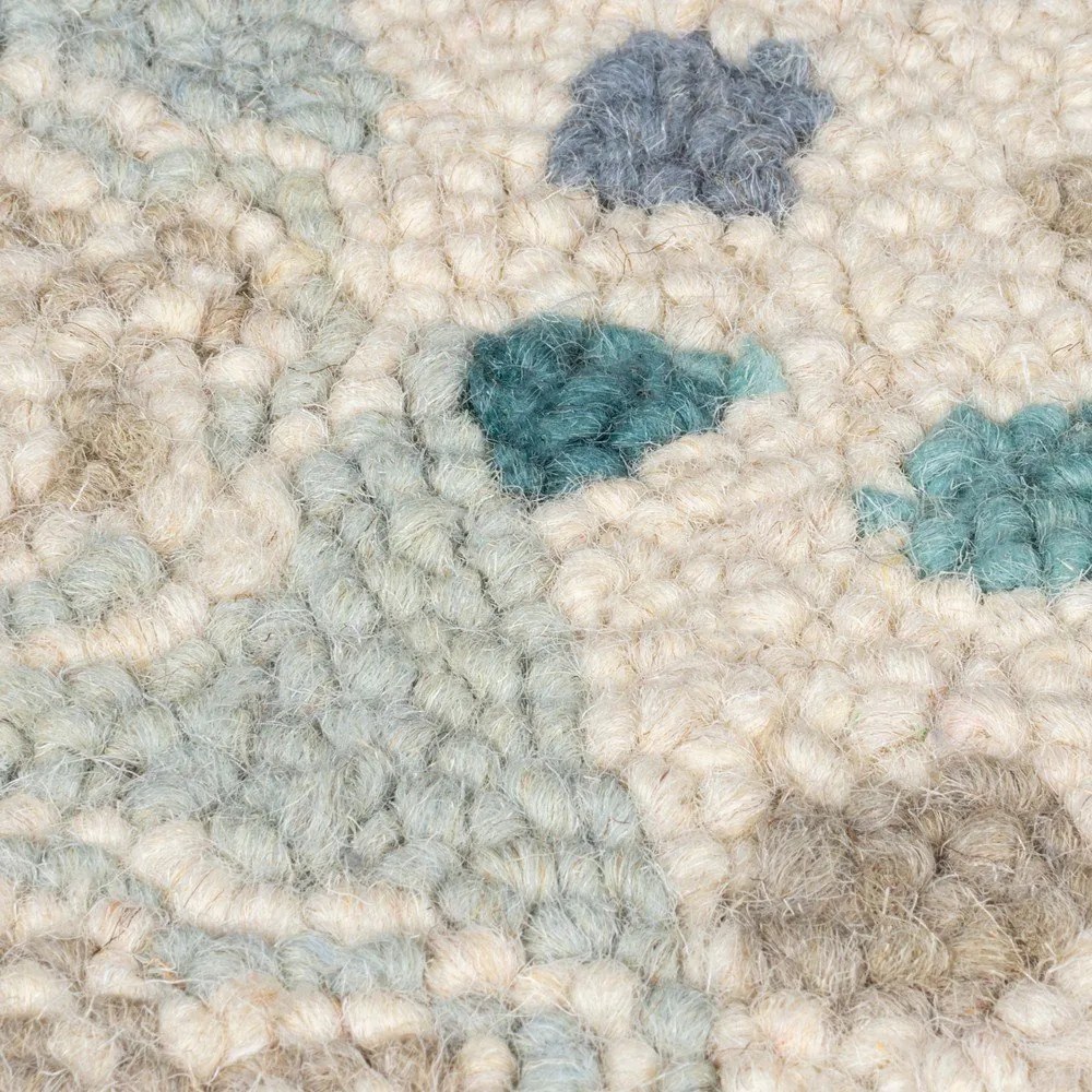 Kék-bézs kézi szövésű gyapjú szőnyeg 120x170 cm Eloise Patchwork – Flair Rugs