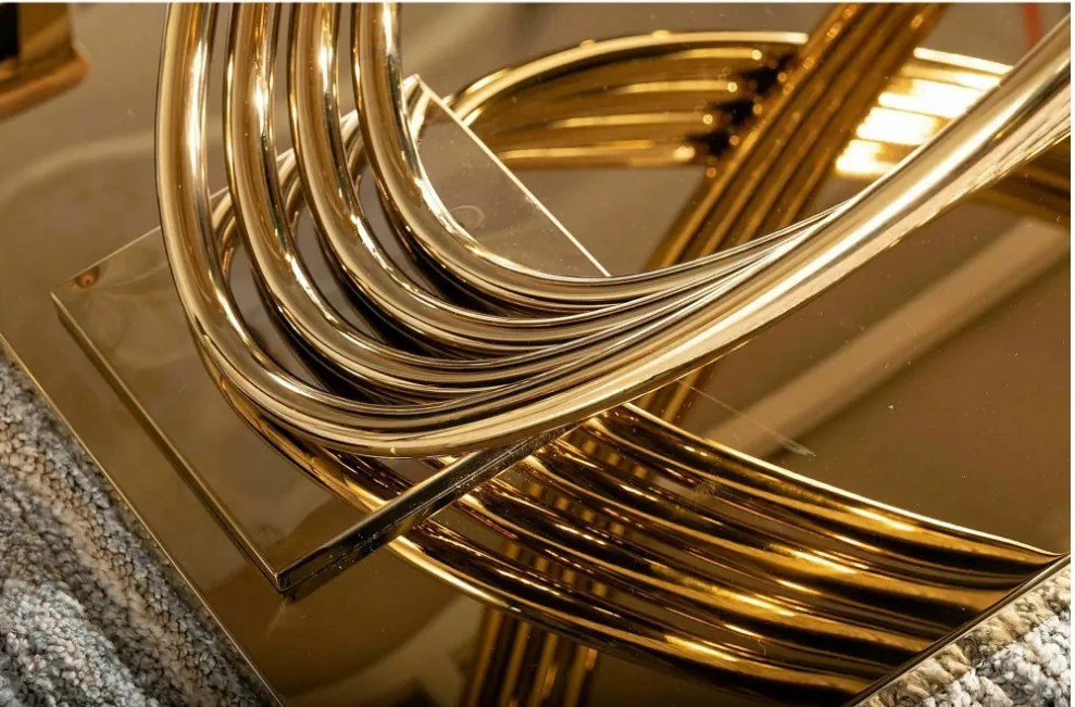 Hermes kerámia étkezőasztal fehér/arany 160x90 cm