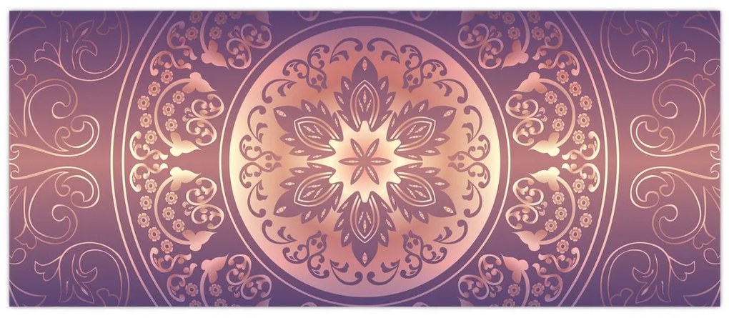 Kép - Mandala lila színátmeneten (120x50 cm)