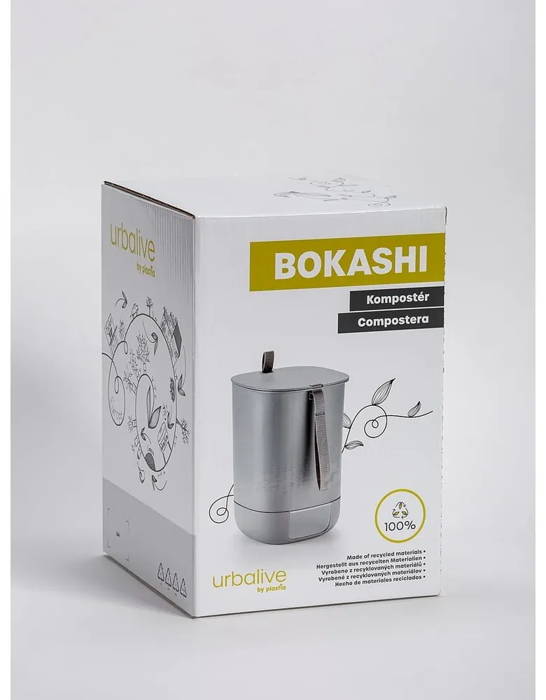 Szürke komposztáló 10,6 l Bokashi – Plastia