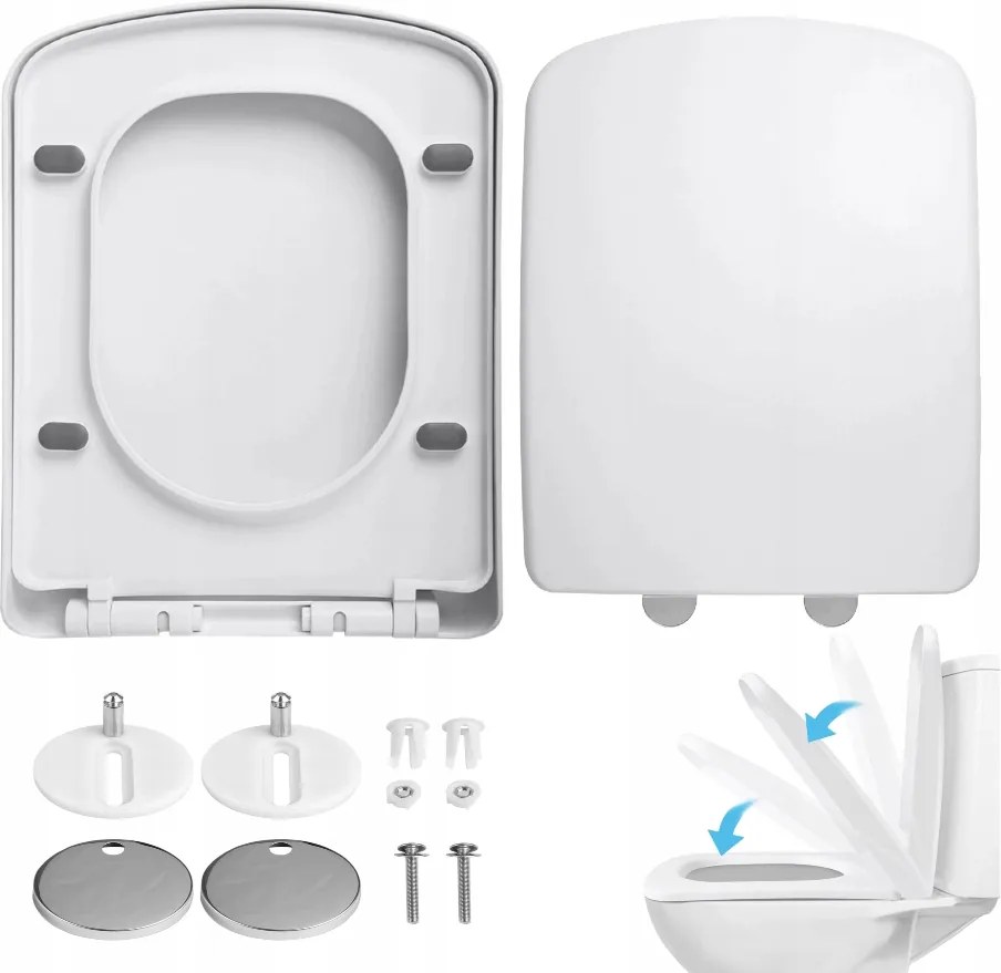 2db WC-ülőke WC-ülőke fedél Szabadonálló Téglalap Alakú