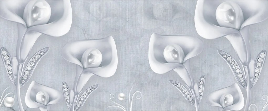 Kép - gyöngy virágok (120x50 cm)