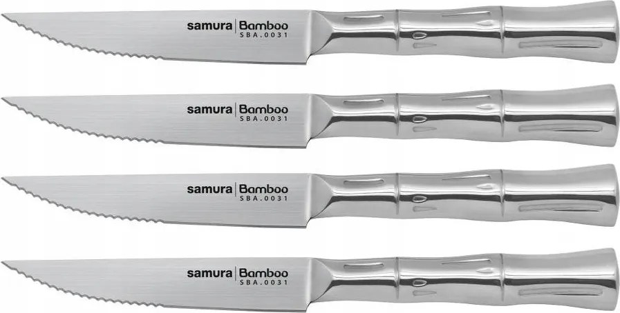 Steak Kés Készlet Samura Bamboo 4 db-os AUS-8 acél penge 11 cm