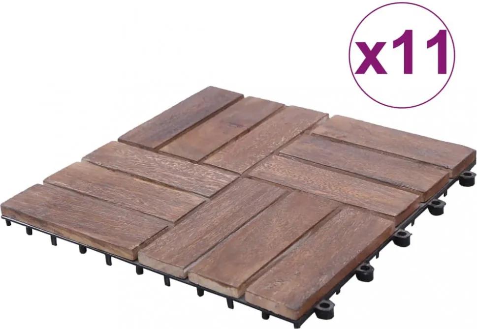 11 db tömör újrahasznosított fa padlólap 30x30 cm