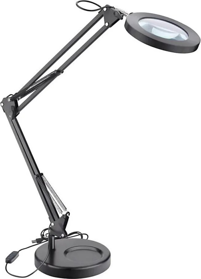 Extol - LED Dimmelhető asztali lámpa nagyítóval LED/8W/5V 2900/4500/7500K fekete