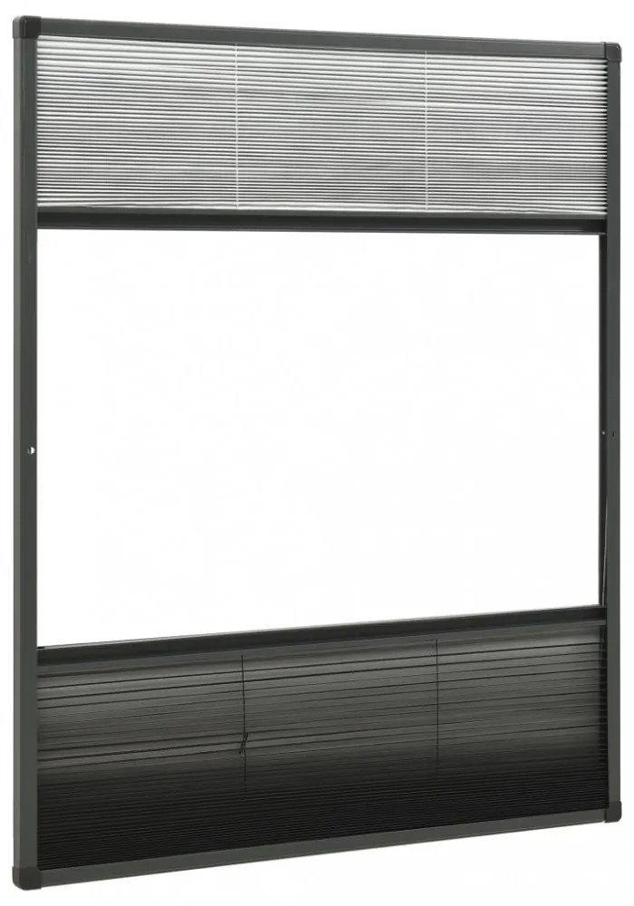 alumínium pliszé ablakszúnyogháló árnyékolóval 80 x 100 cm