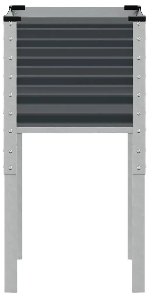 antracit színű acél kerti virágláda 45 x 45 x 88 cm