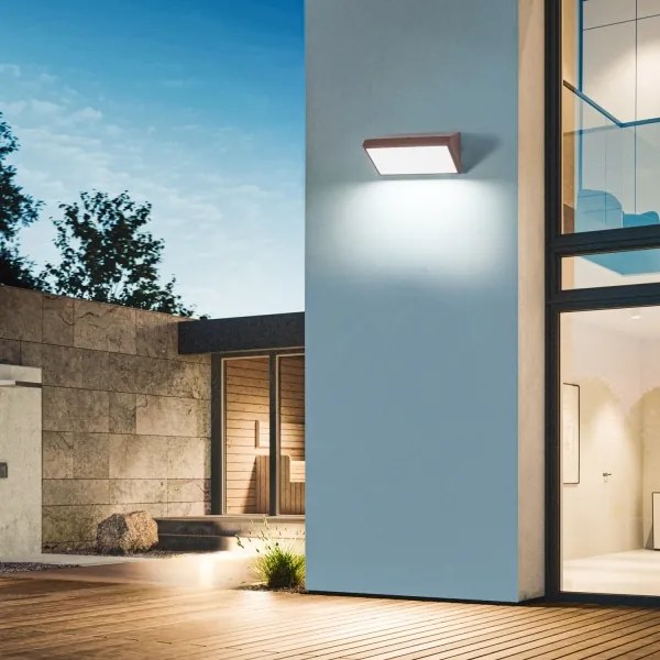Brilagi - LED RGBW kültéri fali lámpa TRIANGLE 1xE27/9W/230V barna IP65