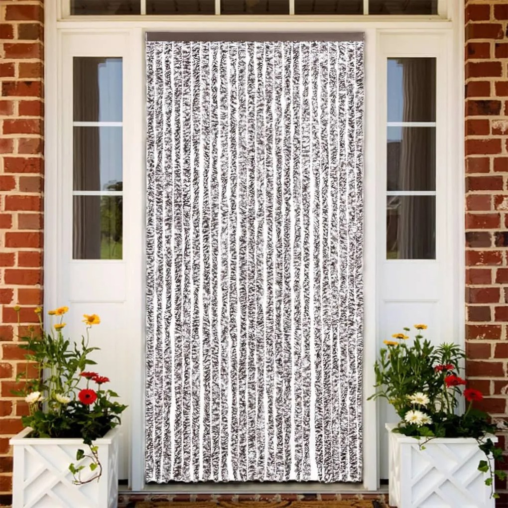 barna és bézs zsenília rovarfüggöny 100 x 230 cm