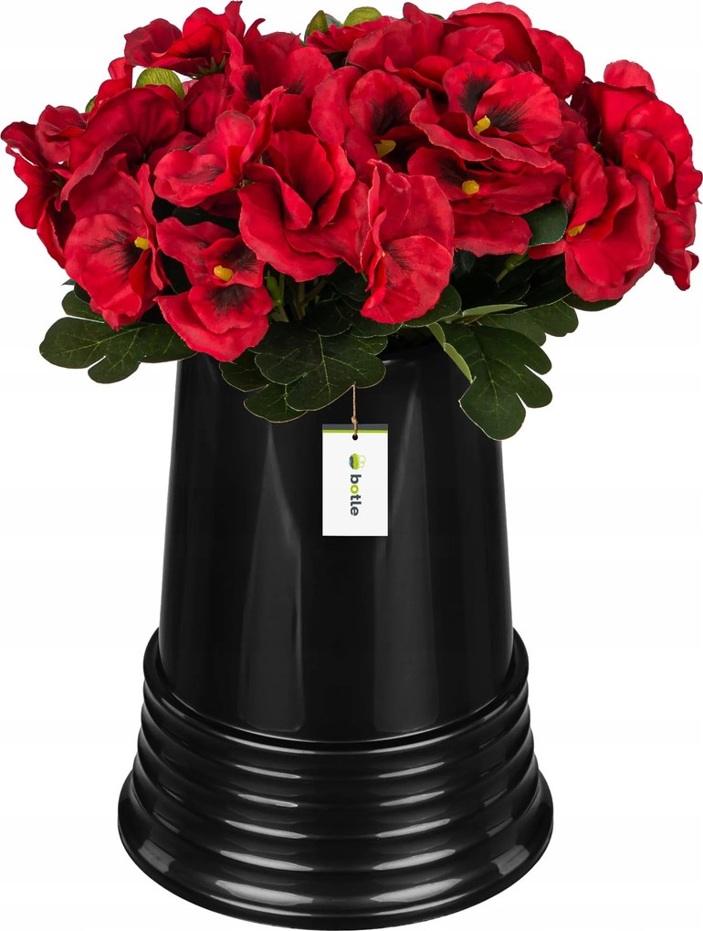 Flakon váza Grafit temetői mécses kúp 24x18,5 cm sír kompozíció