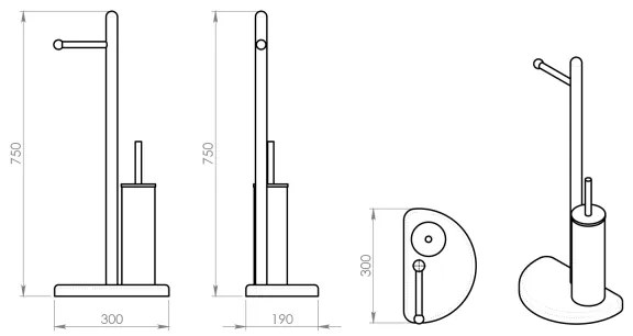 Gedy - Toalettpapír és WC kefe tartó HIBISCUS fényezett króm