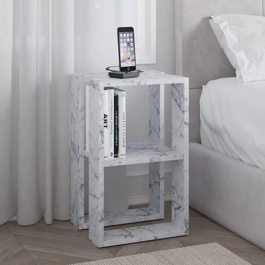 Éjjeliszekrény Lonie - Carrara Marble