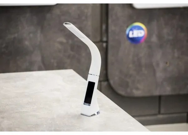 Brilagi - LED Dimmelhető asztali lámpa kijelzővel PELLE LED/7W/230V fehér