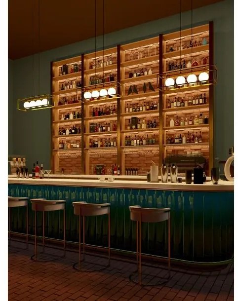 Lámpa Mennyezetilámpa AVELIN 3,2287, AC220-240V,50/60Hz,4*E27, IP20,80CMX20CMX20CM, tripla,  arany