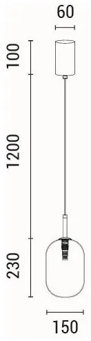 Csillár zsinóron 1xE14/25W/230V átlátszó átm. 15 cm
