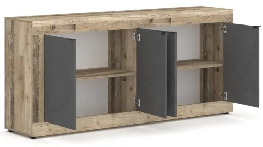 RUNEA komód világosbarna/antracit