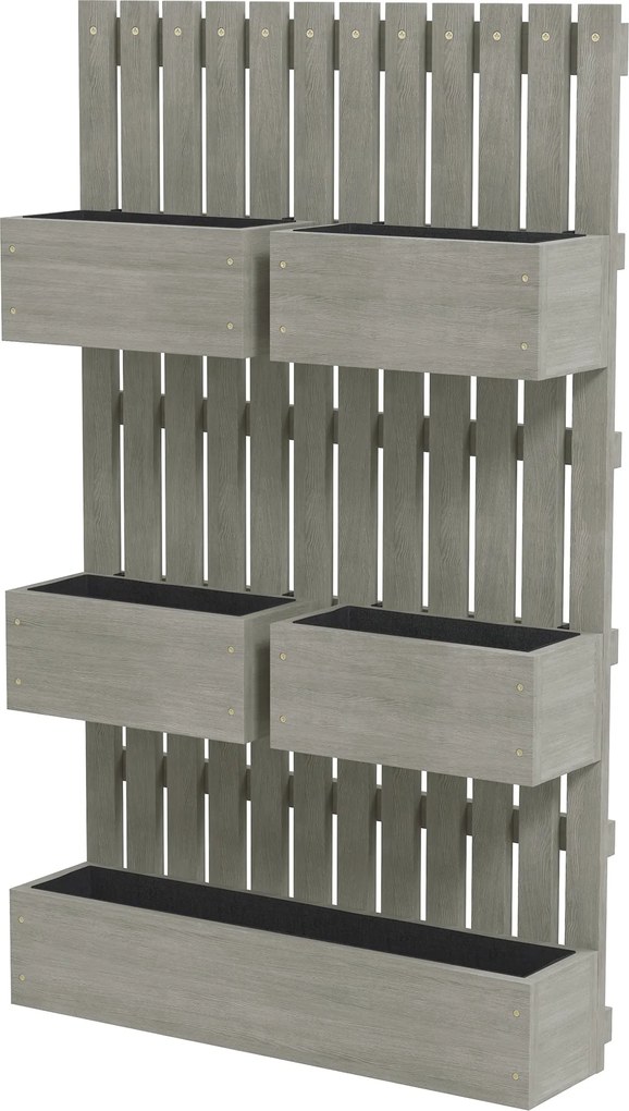 Outsunny állítható lucfenyő emelt virágágyás kúszótámasszal, 60 x 16 x 100 cm — erkélyre és kertbe | Aosom