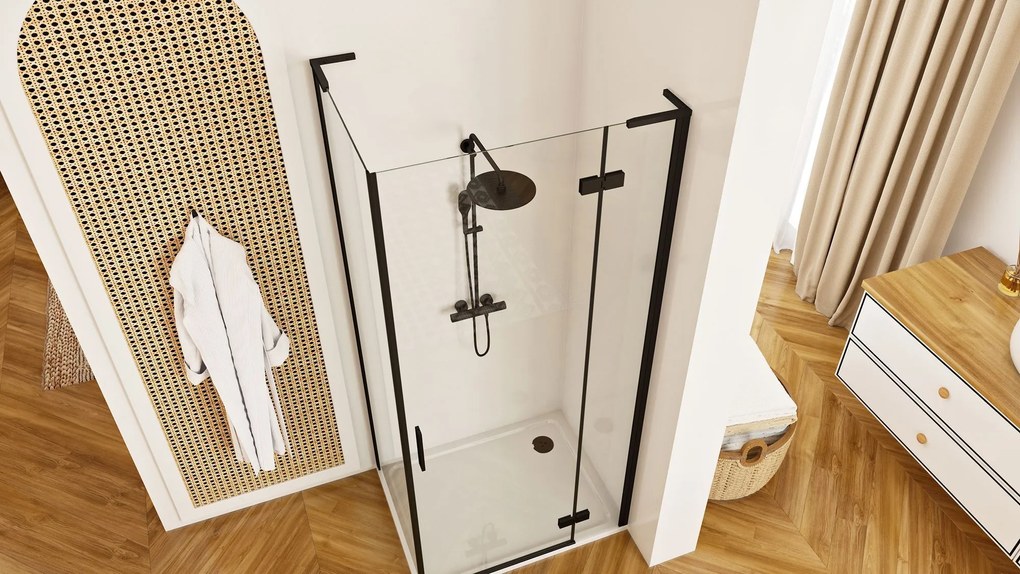 Zuhanykabin REA Hugo Black 100x80