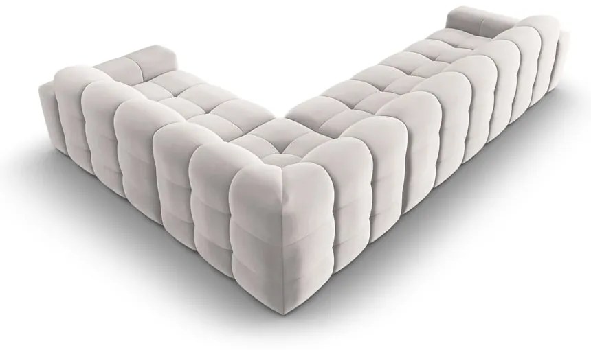 Világosszürke bársony sarokkanapé (jobb oldali) Kendal – Micadoni Home