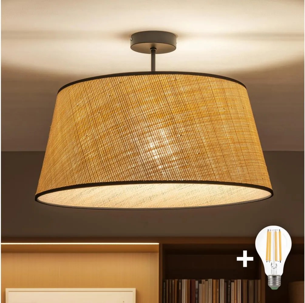 Brilagi - LED felületre szerelhető csillár CERIA 1xE27/60W/230V átm. 50 cm fekete/bézs