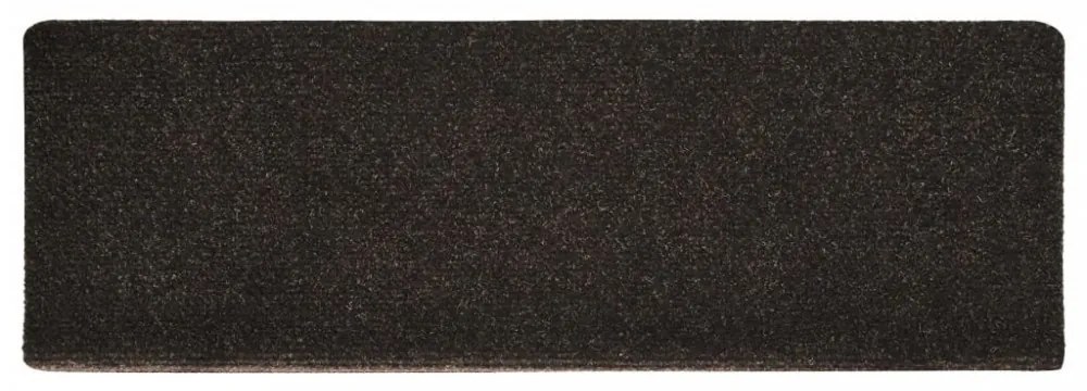 15 db öntapadós lépcsőszőnyeg, sötétbarna, téglalap alakú széllel, 65 x 21 x 4 cm