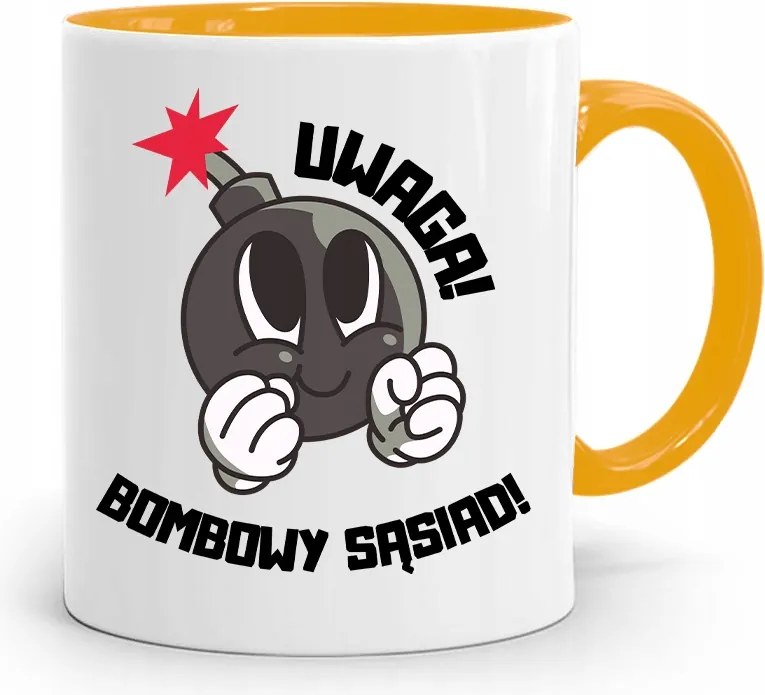 Szomszédnak Sárga Ajándék Bögre fényképes nyomtatással