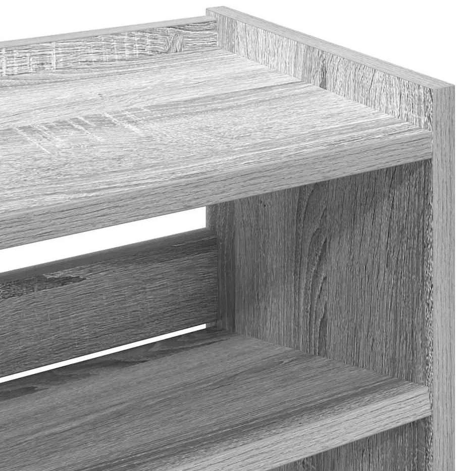 szürke sonoma színű szerelt fa cipőtartó 60x25x100 cm
