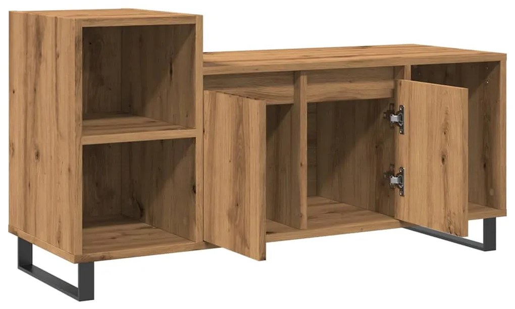 kézműves tölgy színű szerelt fa TV-szekrény 100x35x55 cm