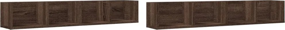 vidaXL 2 db barna tölgyszínű szerelt fa faliszekrény 99x18x16,5 cm